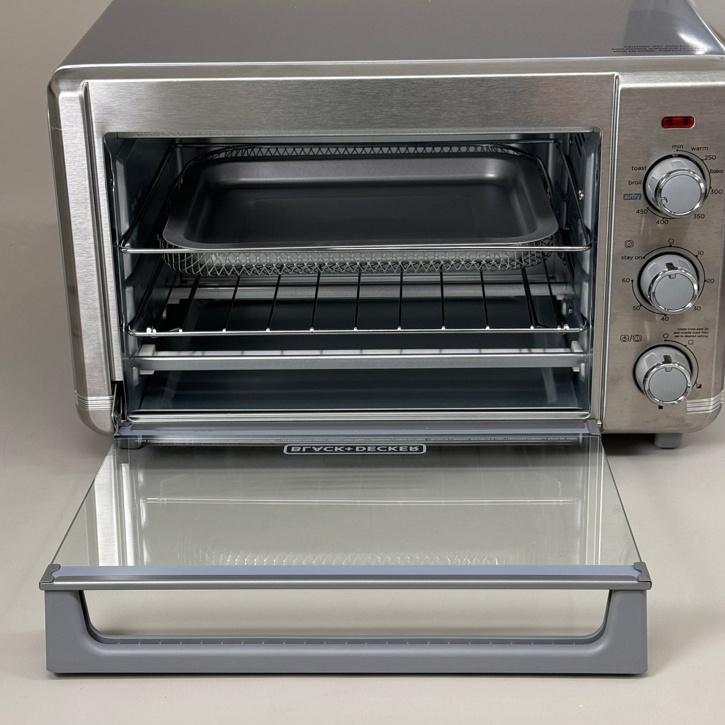 ZA@ BLACK & DECKER 6-Slice Crisp 'N Bake Air Fry Toaster Oven Silver TO3217SS (Store Returns) C