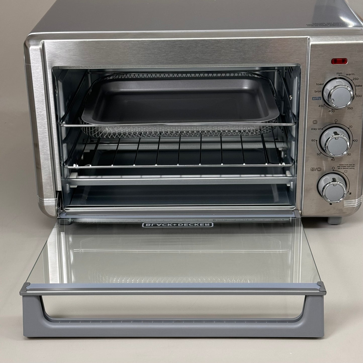 ZA@ BLACK & DECKER 6-Slice Crisp 'N Bake Air Fry Toaster Oven Silver TO3217SS (Store Returns)