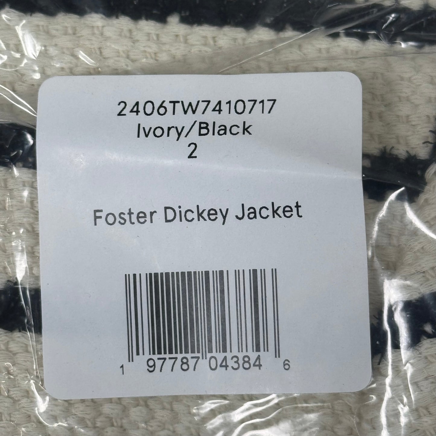 VERONICA BEARD Women's Foster Dickey Jacket Sz-2 Ivory/Black 2406TW7410717