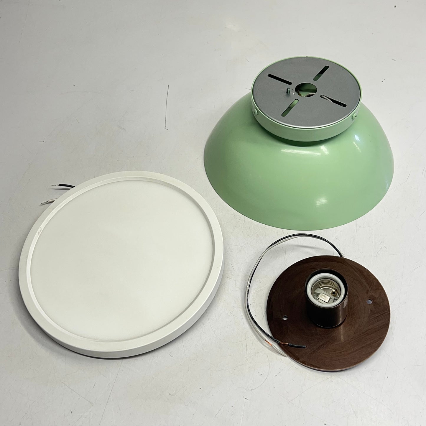 ZA@ (LOT OF 3) Lighting Fixture Parts  Teal/Brown/White