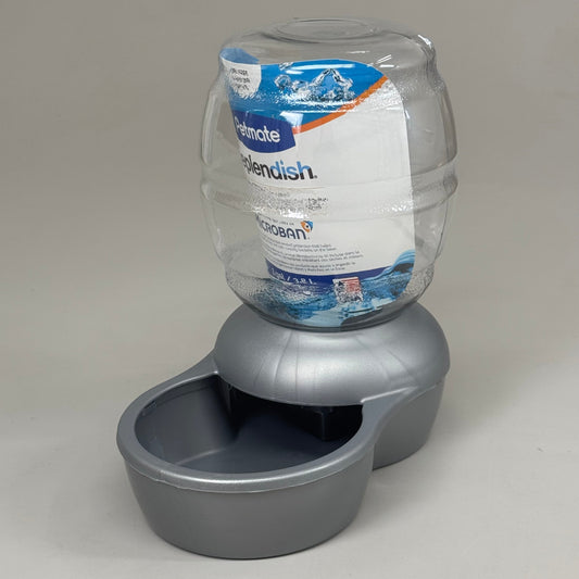 ZA@ PETMATE Pearl Relendish 24/7 Filtered Waterer w/ Microban 1 Gal Grey 24492 A