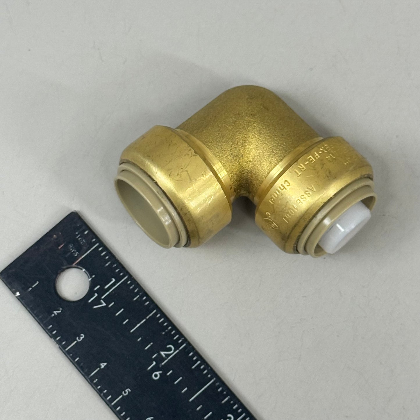 JONES STEPHENS Plumbite 90 Elbow Push On  3/4"x3/4" Brass C77426LF