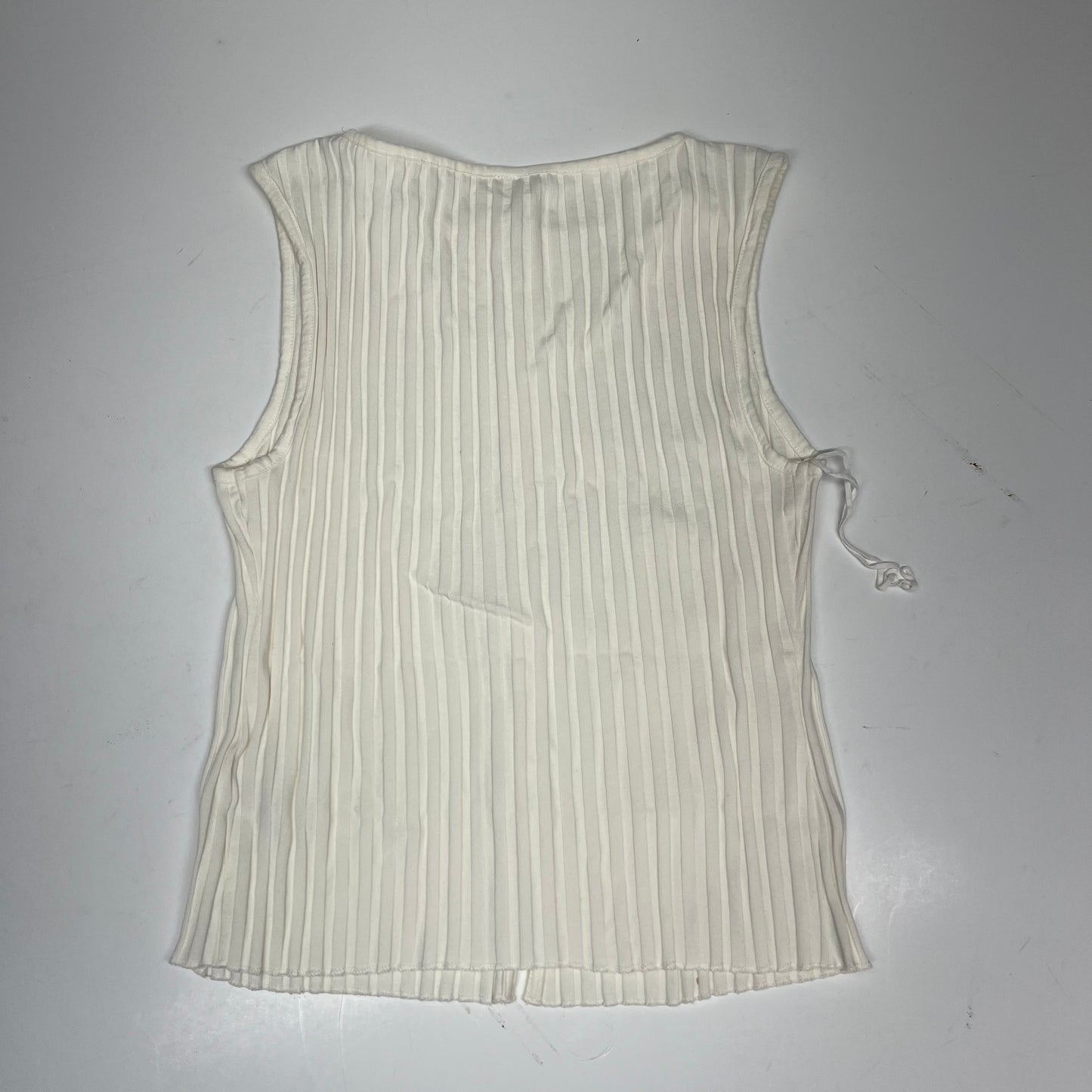 ZA@ FREE PEOPLE Tilly Ribbed Button Up Vest Women's Sz S White OB2078588