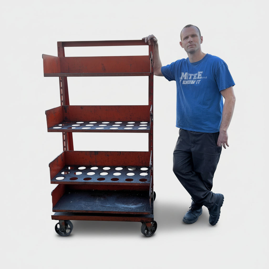 Cnc Tool Holder Cart 65"x 33"x23" 117 Slots Orange (Used)