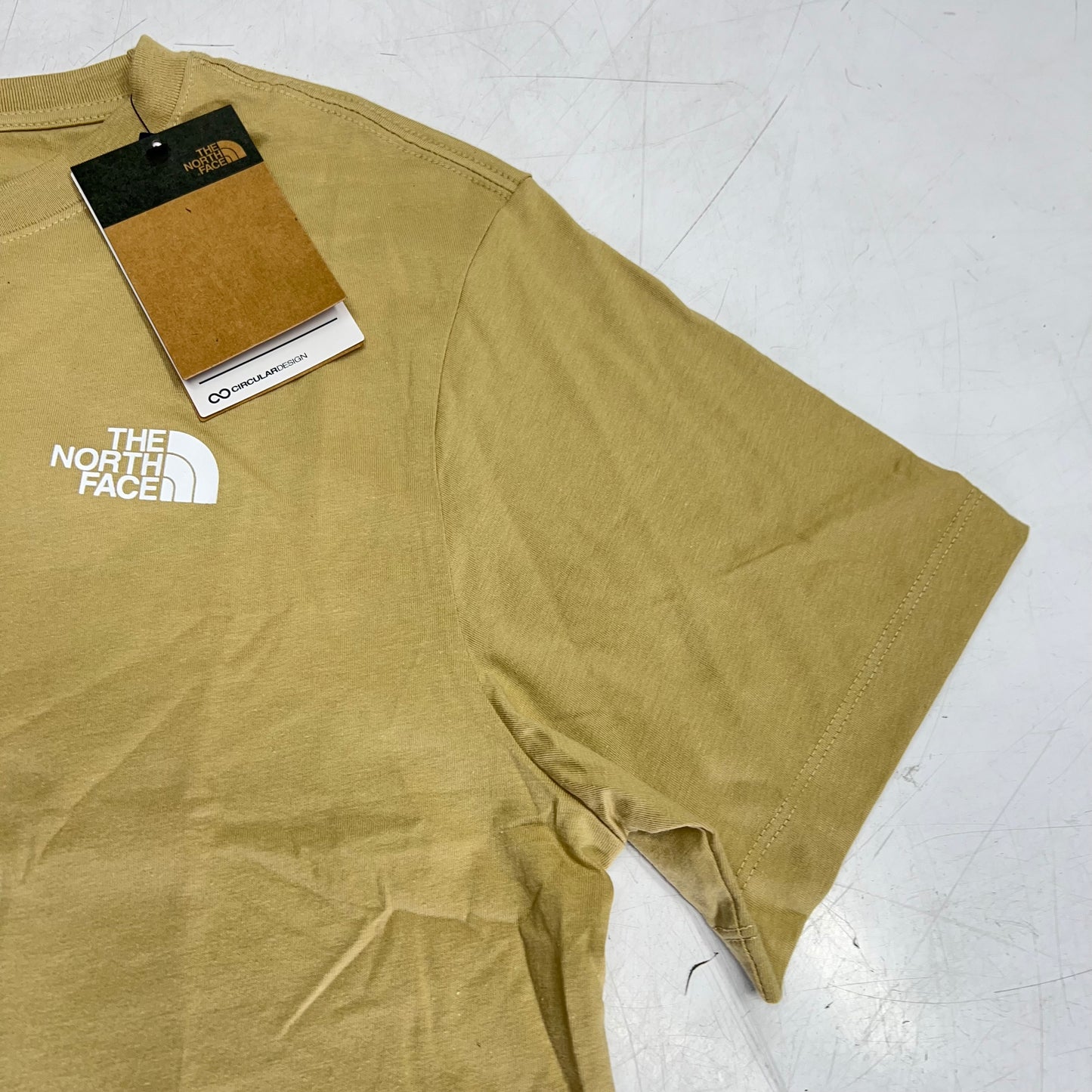THE NORTH FACE Evolution Box NSE Regular Short Sleeve Men's Sz M Khaki Stone
