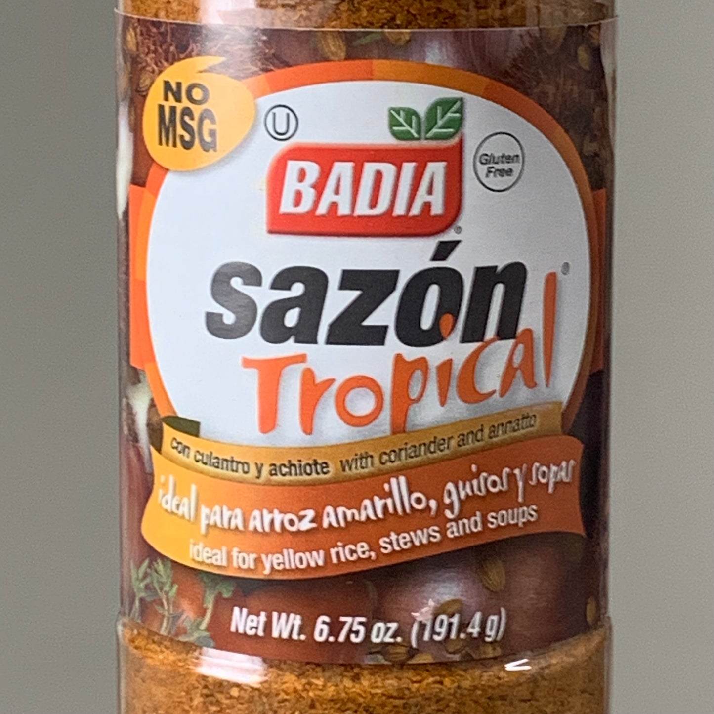 BADIA (6 PACK) Sazon Tropical W/ Coriander & Annato Gluten Free BB 10/29 6.75 Oz