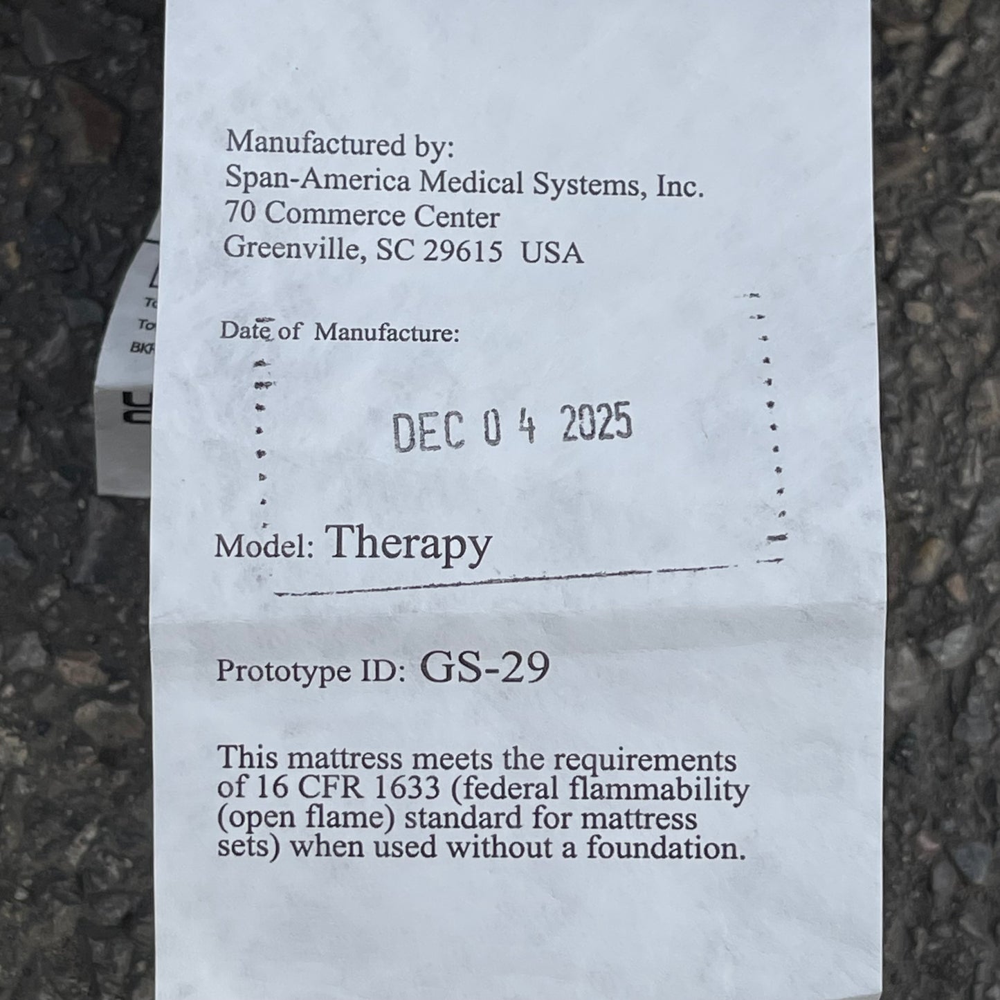 ZA@ MCKESSON Therapy Foam Medical Mattress Blue & Grey (AS-IS)