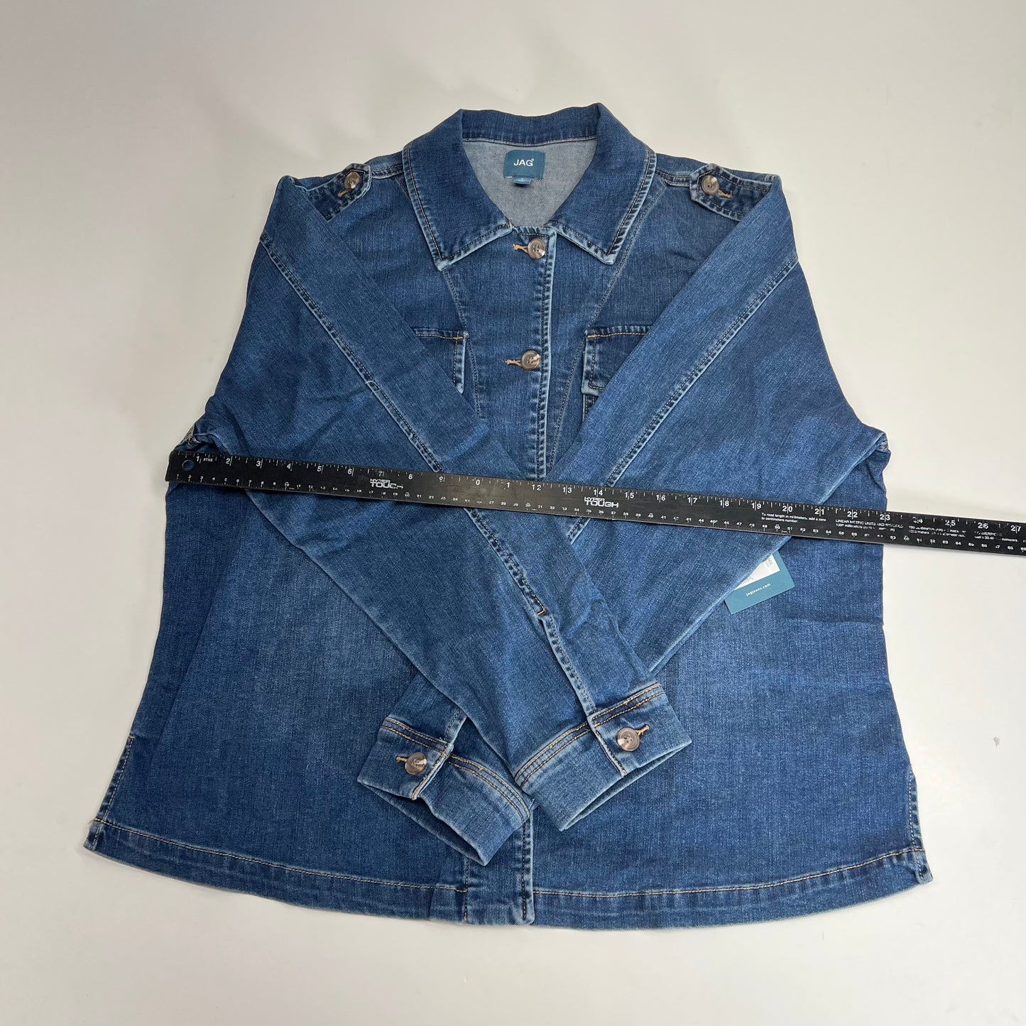JAG Shaylie Denim Button Up Jacket Women's Sz L Harbor Blue  J8310SAP326