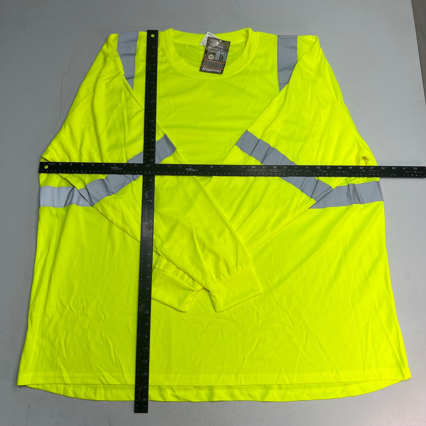 FORESTER (2 PACK) Long Sleeve Hi Visibility Shirt "WM" Logo Men's Sz 5X Yellow