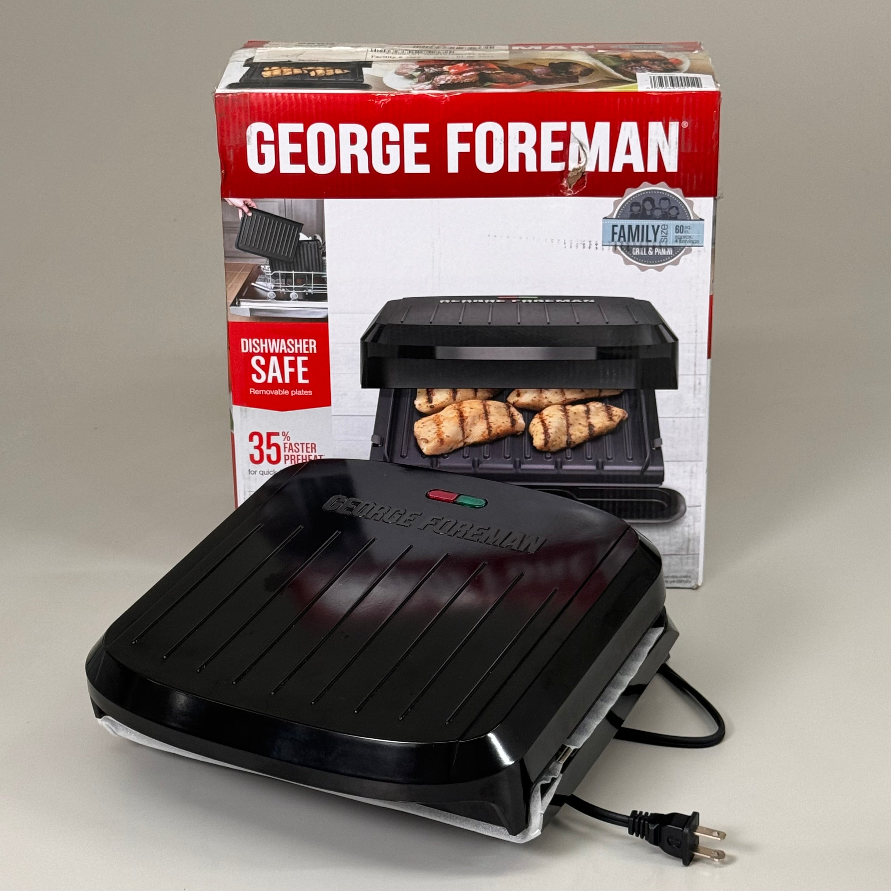 George Foreman Family Size Grill 2024 w/interchangeable plates