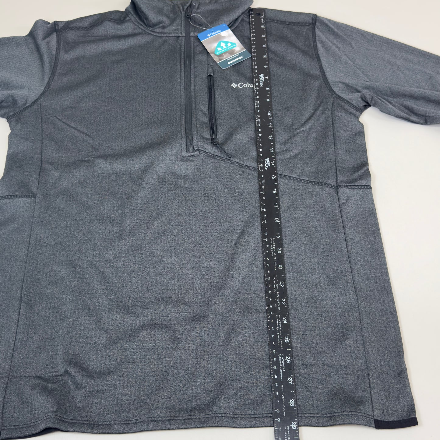 COLUMBIA Park View Fleece Half Zip Omni-Wick Men's Sz L Black Heather 1952201010