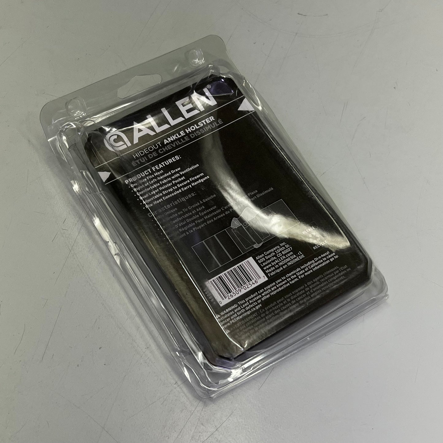 ALLEN Hideout Ankle Firearm Holster Ambidextrous Use Fits Most Hand Guns 44255