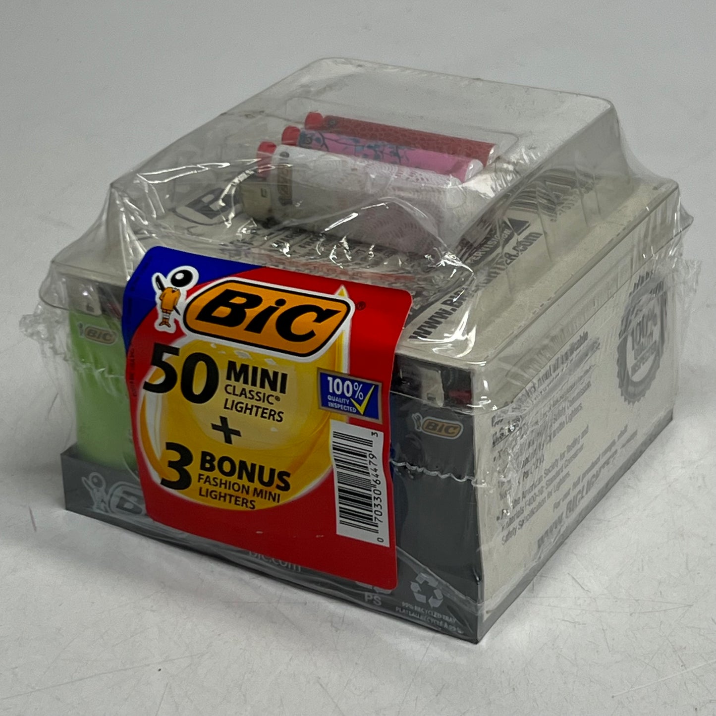 ZA@ BIC (50 PACK) Mini Classic Lighters + 3 Mini Bonus Fashion Mini Lighters G
