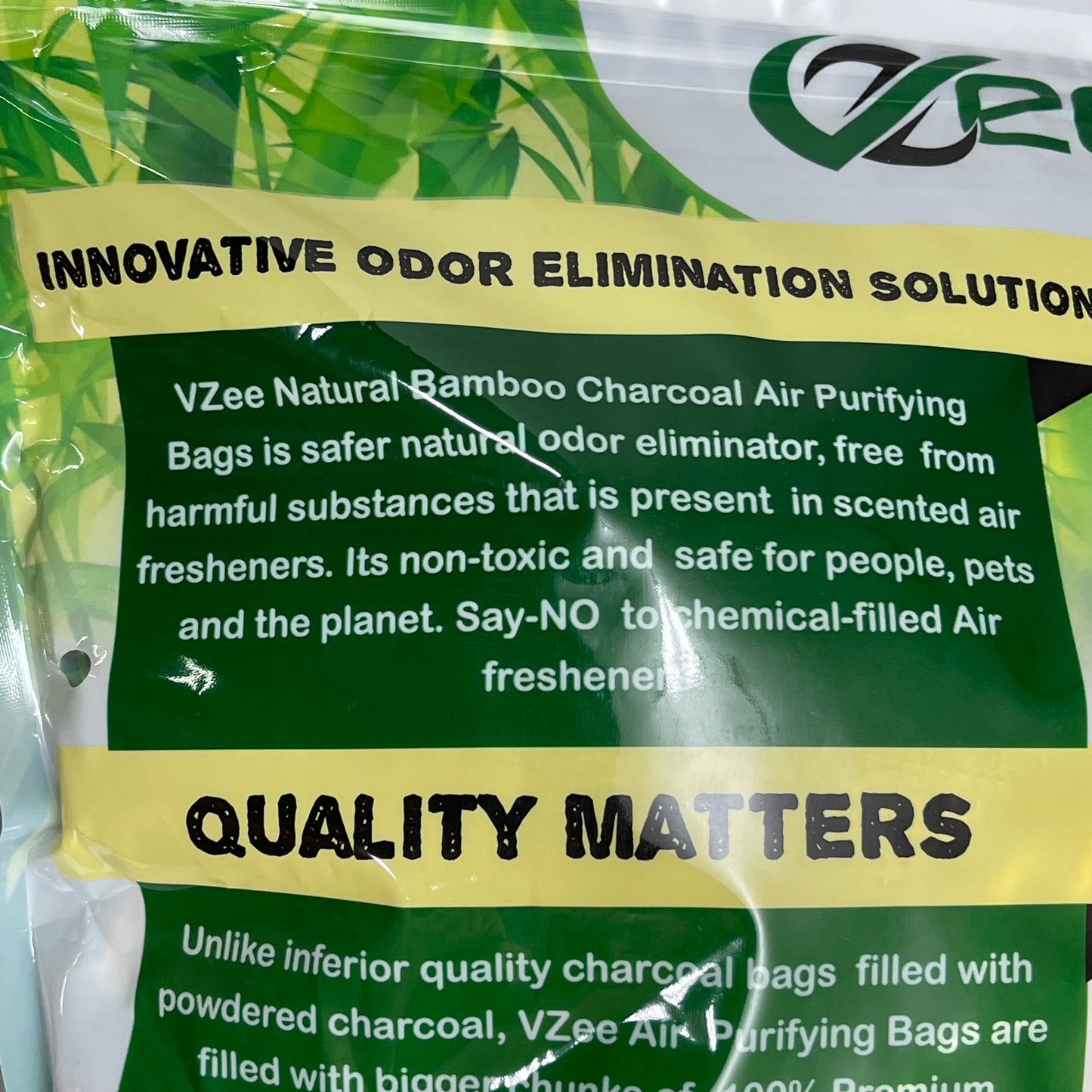 VZEE Bamboo Charcoal Air-Purifying Bag Odor-Eliminator 8 Purifiers Per Bag