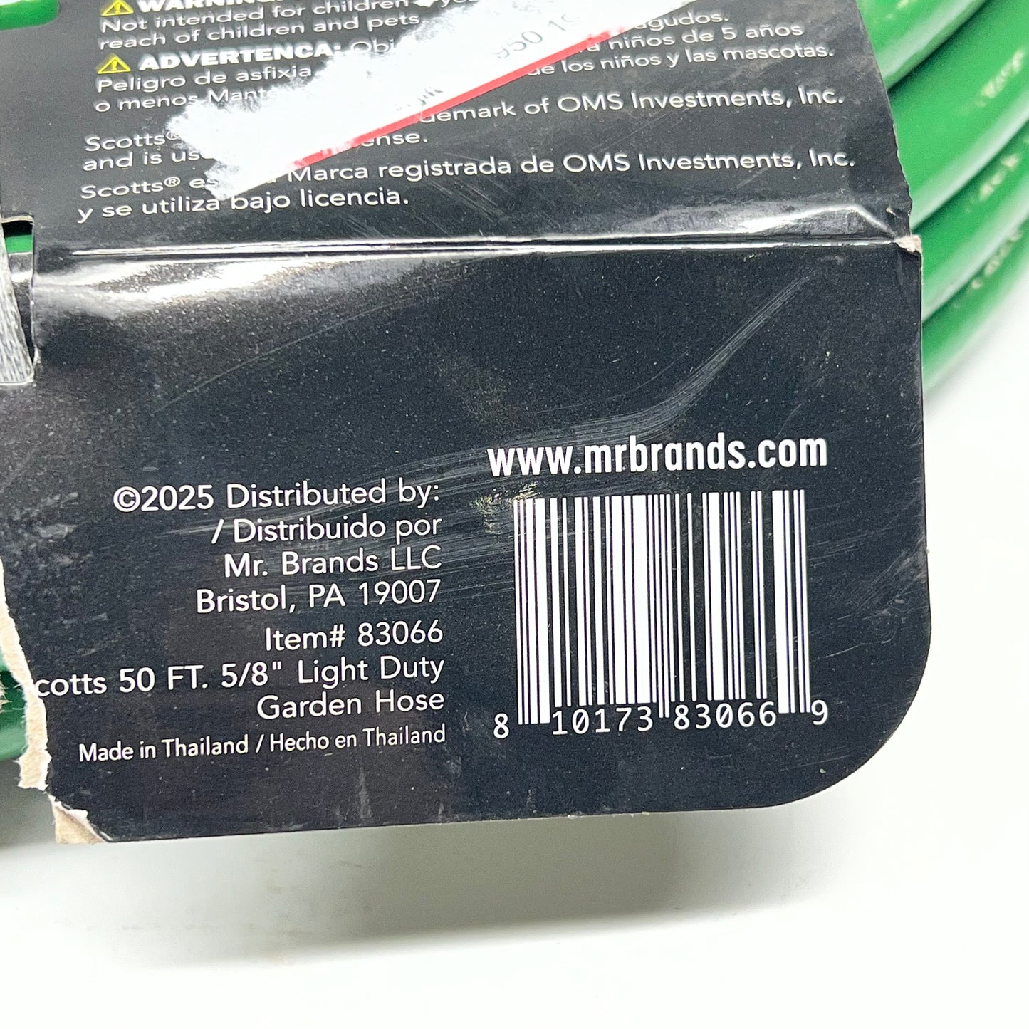SCOTTS Light Duty Garden Hose High Pressure Easy Coil 50' 200 PSI  Green 83066