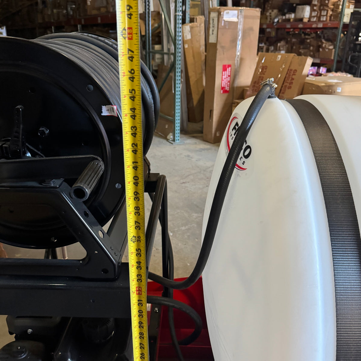 FIMCO 200 Gal. Skid Sprayer Gas 8 Roller Pump - 300' Hose Hand Reel Sz 48.5"L x 38"W x 75.75"H, White LSS-280