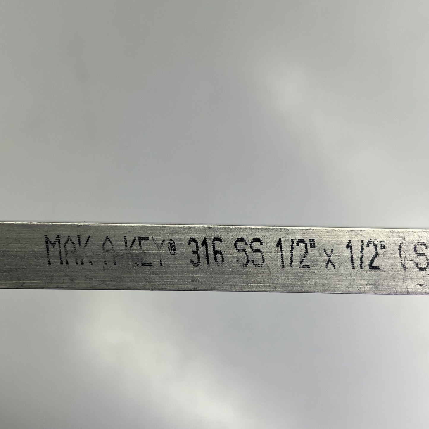 APPROVED VENDOR Key Stock Make A Key 316 Stainless Steel 1/2" X 1/2" 5UE25