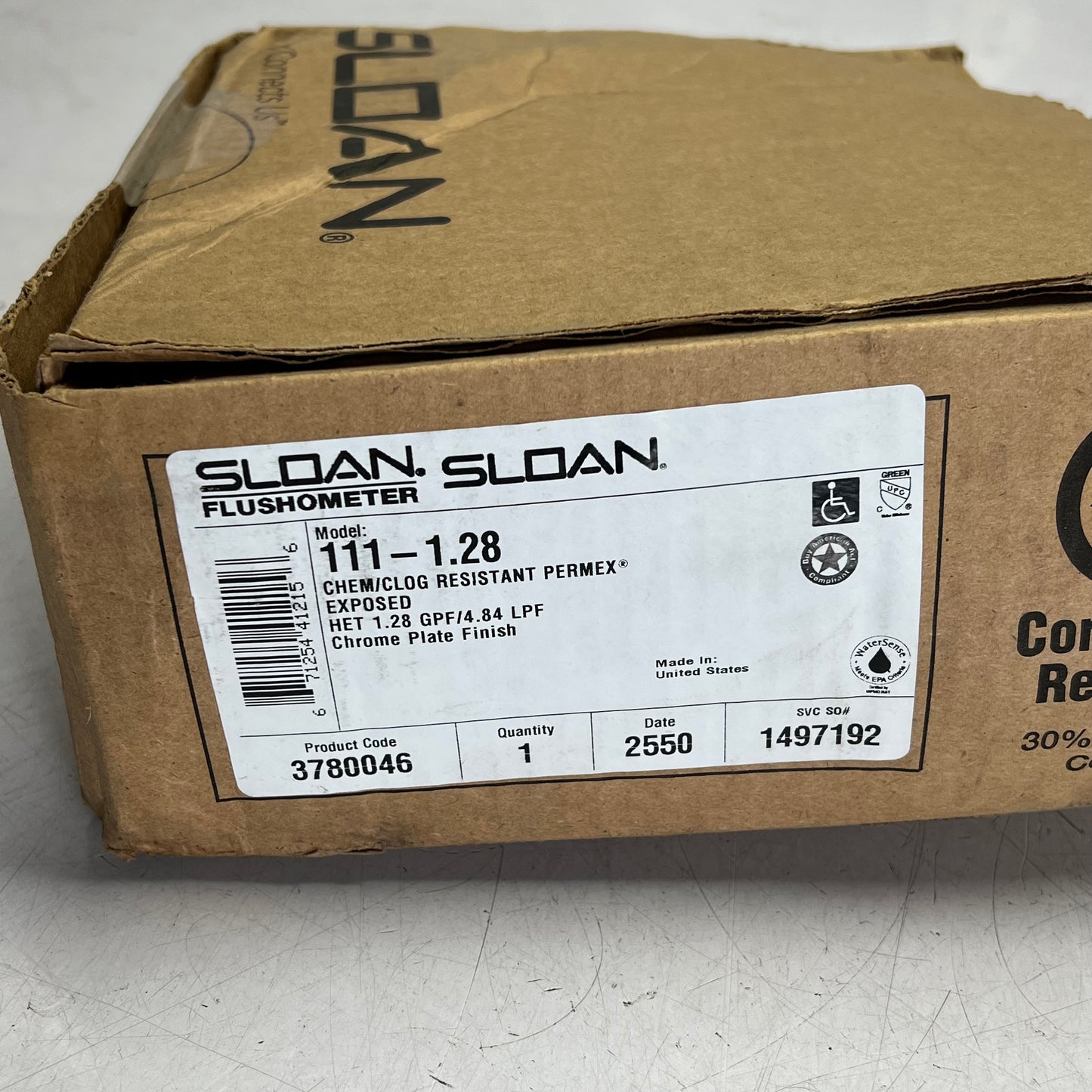 ZA@ SLOAN Exposed Manual Water Closet Flushometer 1.28 GPF Chrome Plate 111-1.28 ( As-Is) May Get One w/ More Dirt