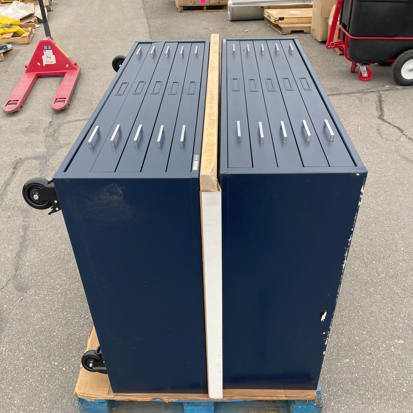 ZA@ Pallet of MAYLINE C-file Flat Cabinet Dark Blue (AS-IS)