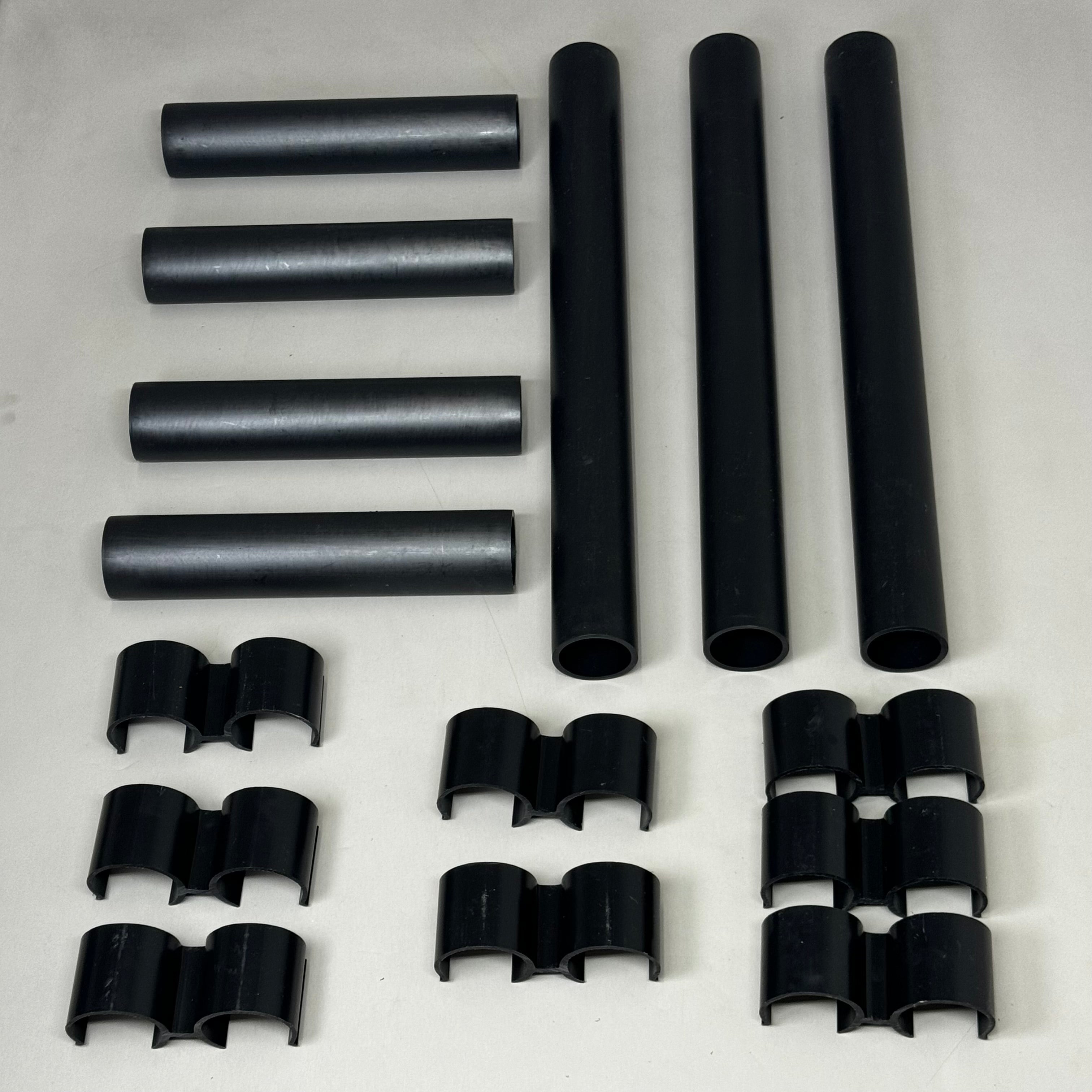ZA TUBING (15 PACK) Black Plastic Tubing / Piping Short & Long w/ Con