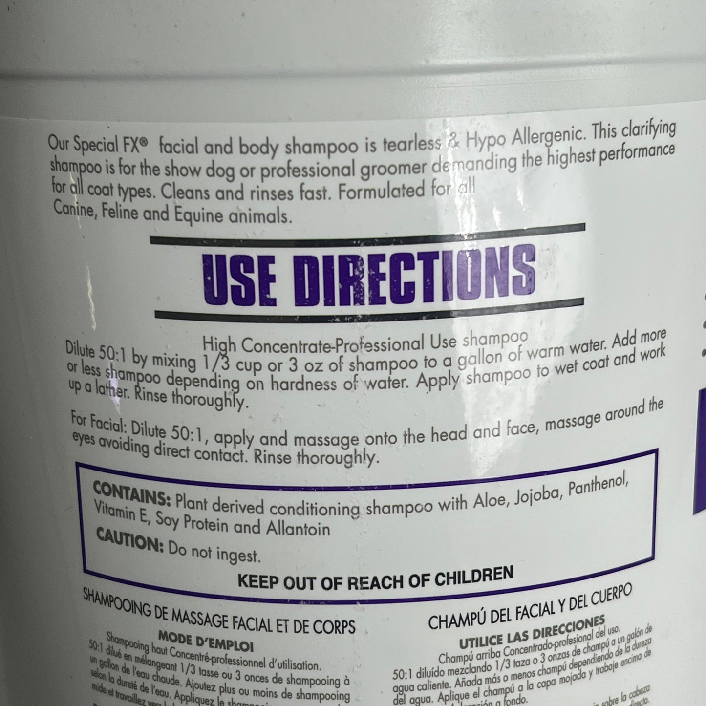 SPECIAL FX Facial & Body Shampoo Dilutes 50:1 Biodegradable Non Toxic 1 Gal