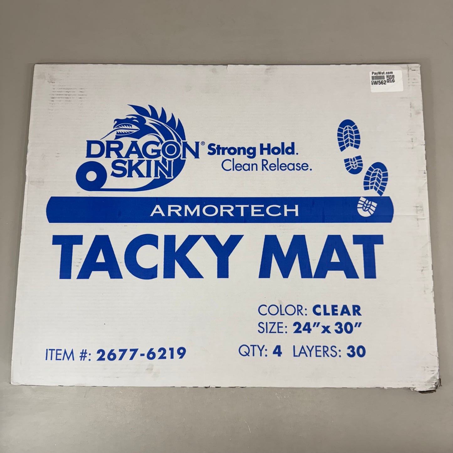 ARMSCO(4 Mats Per Case) Dragon Skin Armortech Tacky Mat Replacement 24"x30" Clear  2677-6219