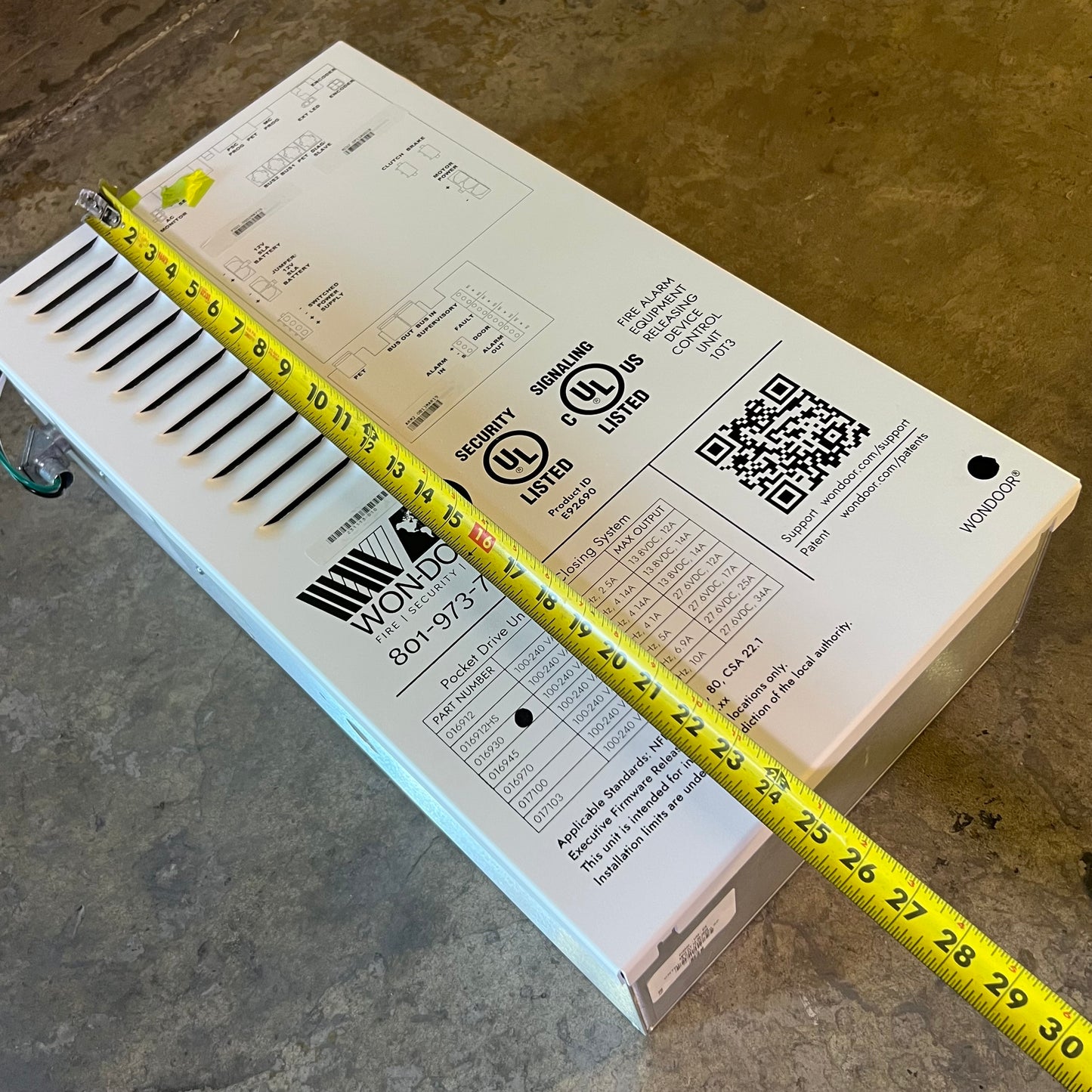 WON-DOOR Fire Equipment Releasing Device Control Unit 10T3 300SF 13"W x 6"T x 24.5"H, 016930
