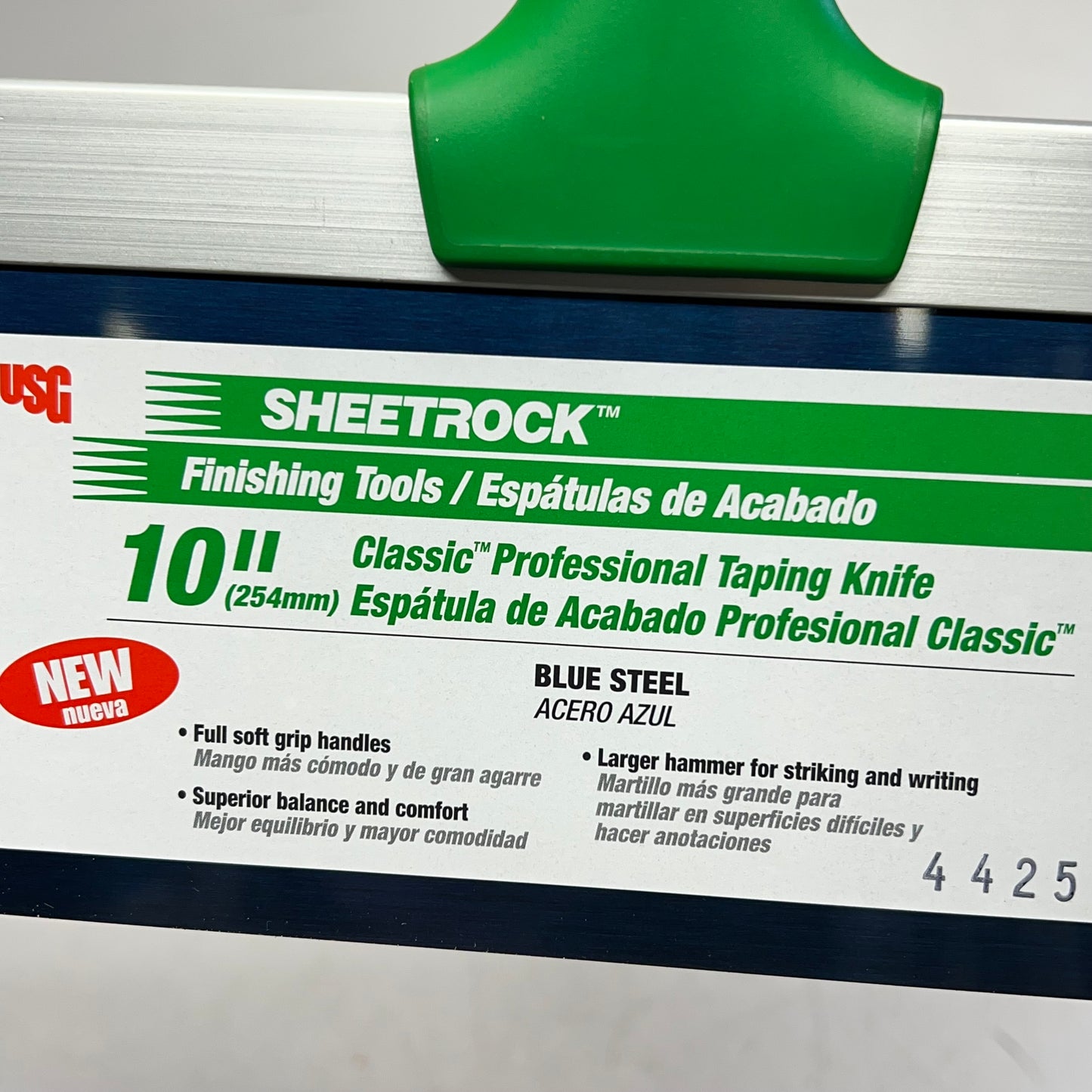 SHEETROCK Stainless Classic Professional Taping Knife 10" Blue Steel 340114