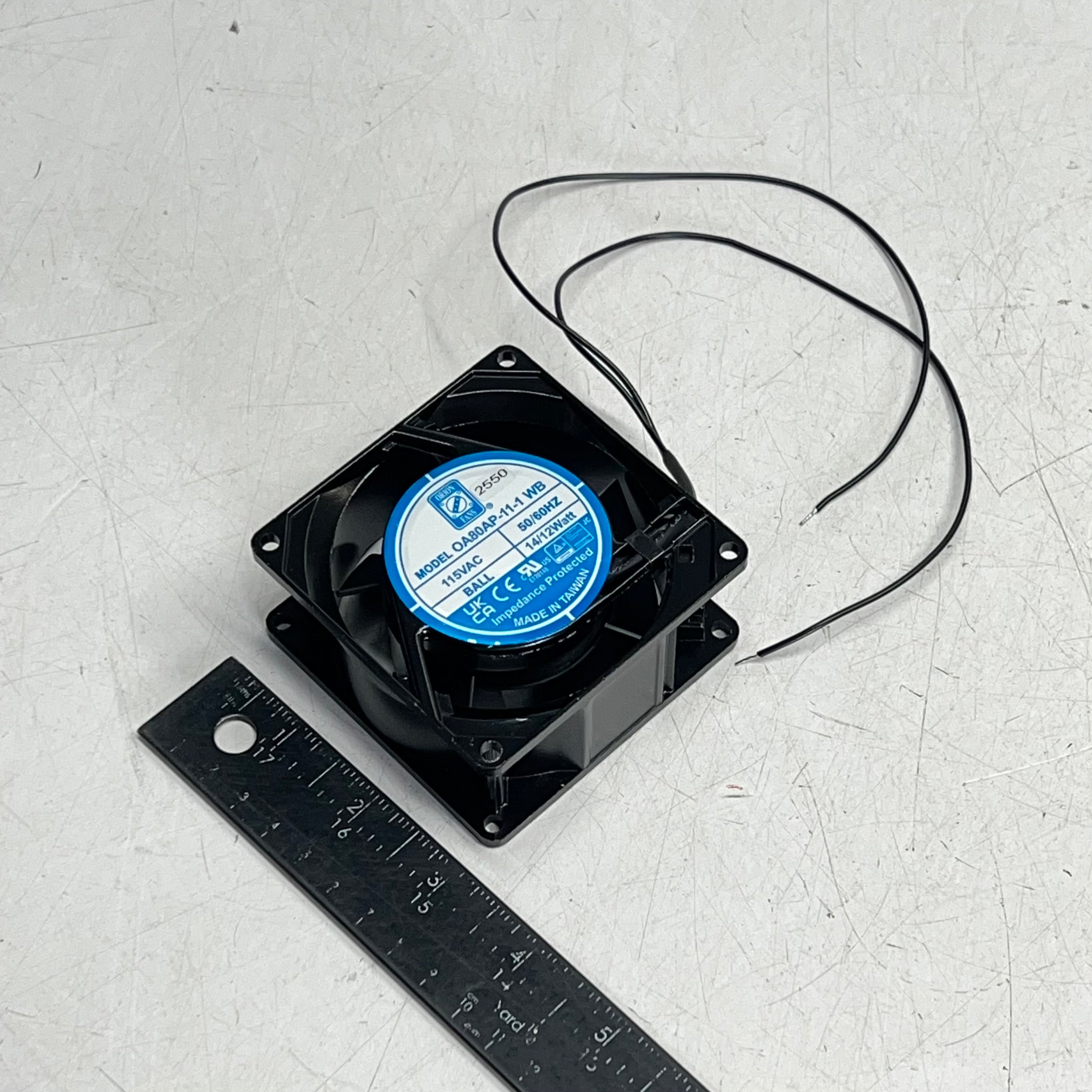 ORIAN Fan Tubeaxial Aluminum Frame 115VAC Square 2 Wire Leads