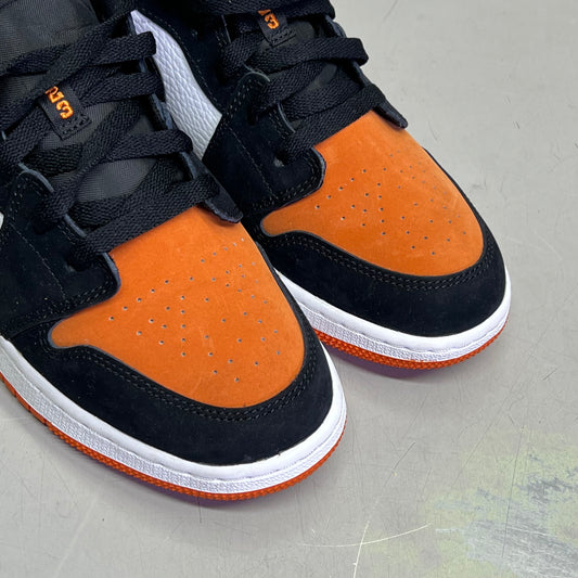 NIKE Air Jordan 1 Low Shattered Backboard Boys Sz 7Y Orange/Black (Pre-Owned)