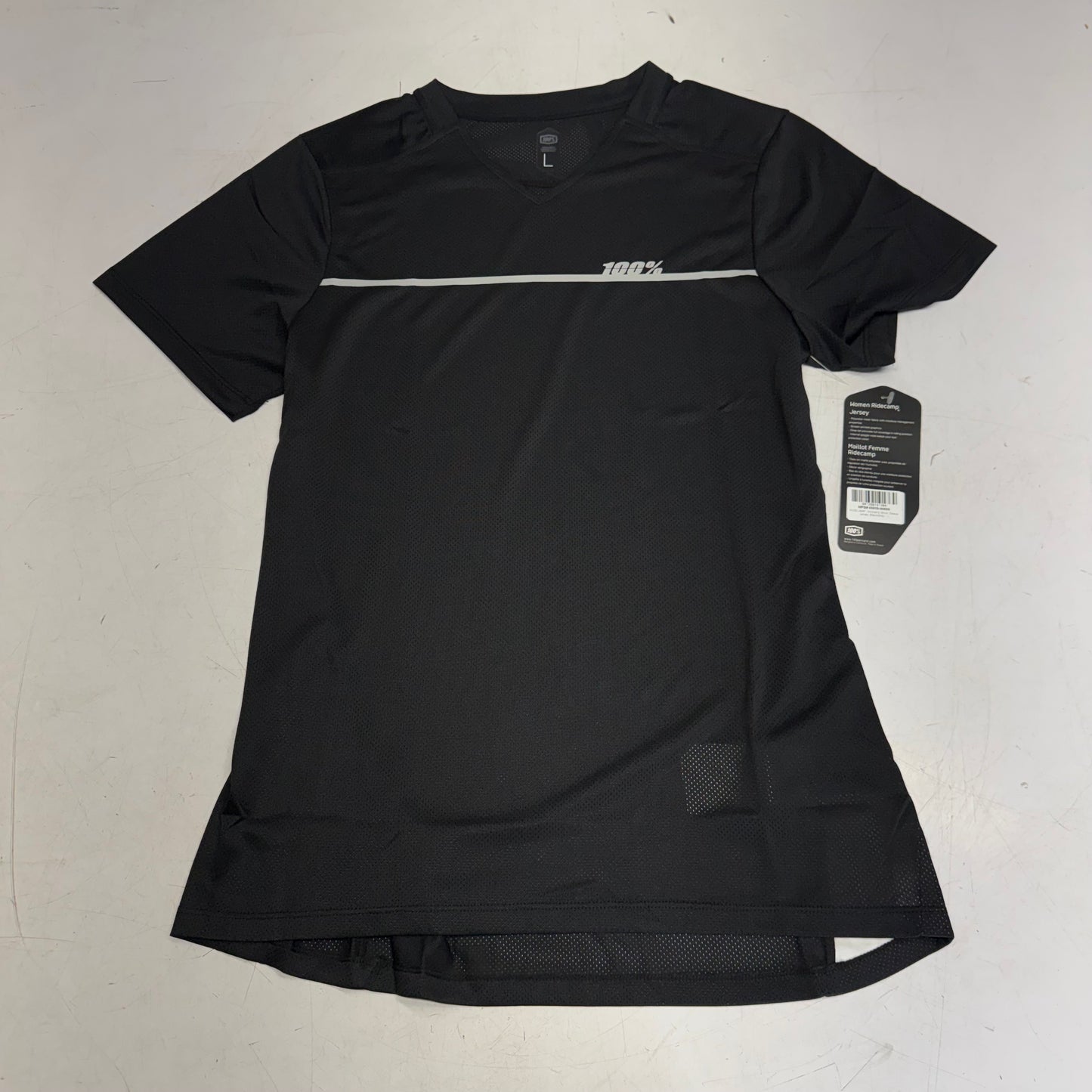 RIDECAMP Women's Short Sleeve Jersey Sz L Black/Grey 40035-00000