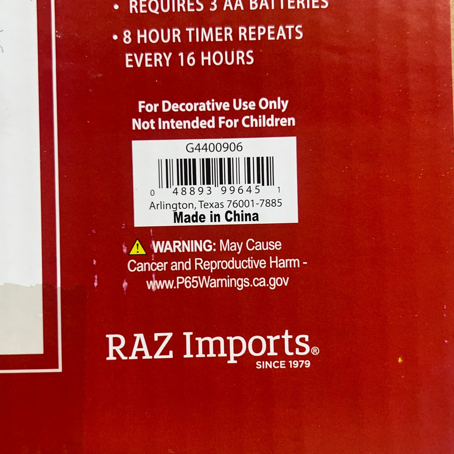 RAZ IMPORTS Lighted Mossy Garland Decoration W/ 48 White Lights 6' G4400906