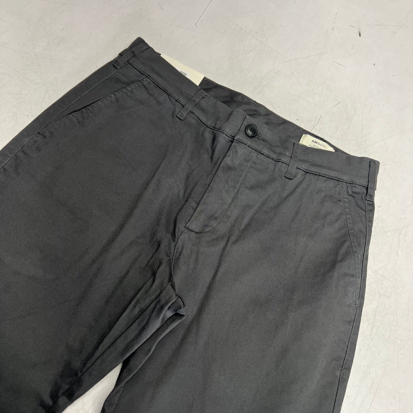 RW & CO Slim-fit Super-stretch Cotton Chino Pant Men's Sz 29x32 Asphalt 486665
