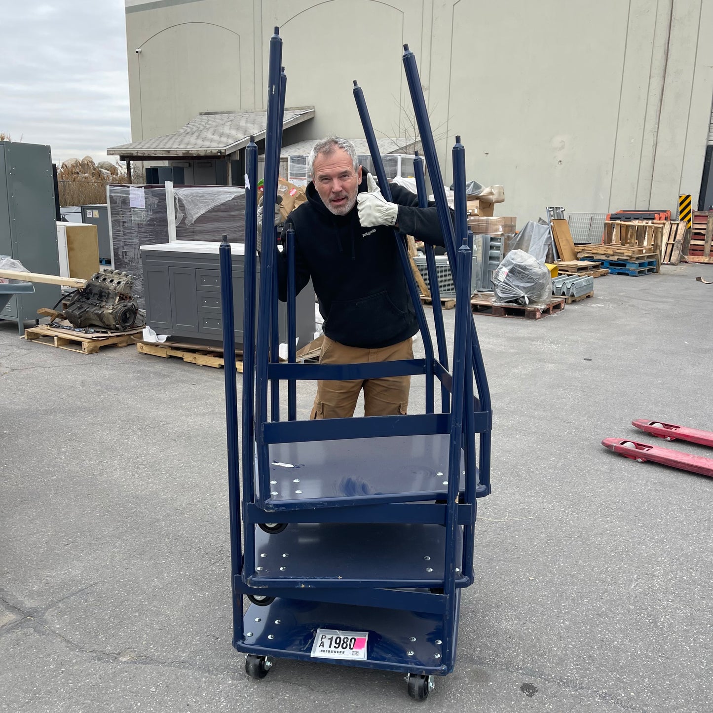 ZA@ Pallet of MIXED Steel Stacking Carts Blue (AS-IS)
