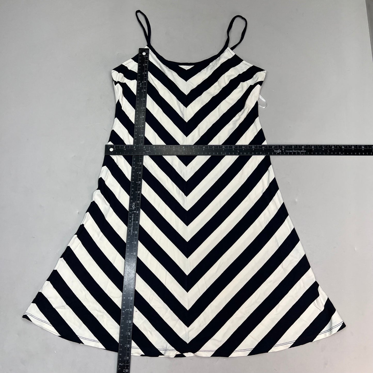 ANNE TAYLOR Knee Length Soft Tank Dress  Women's Sz M Navy Blue/White 17787512