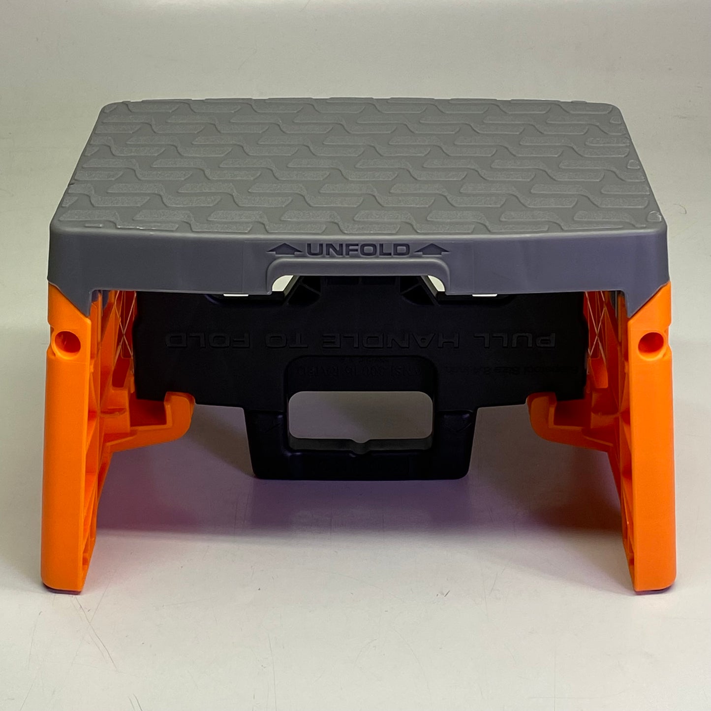 COSCO Folding Step Stool Plastic 12.5"L x 8.5"W x 8"H Orange & Grey 11903BGO1E