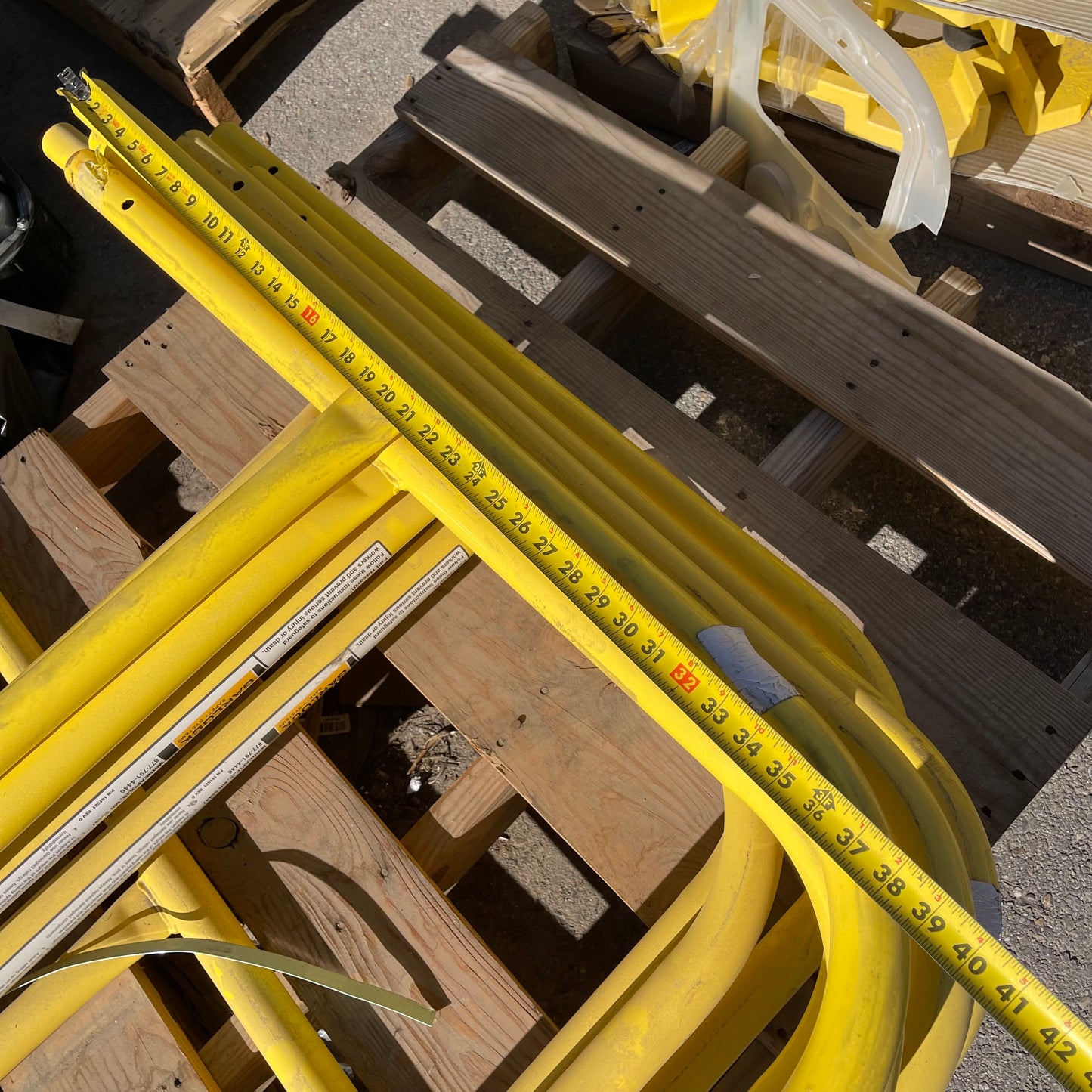 ZA@ Pallet of GARLOCK Yellow Steel Gate & Base (AS-IS)
