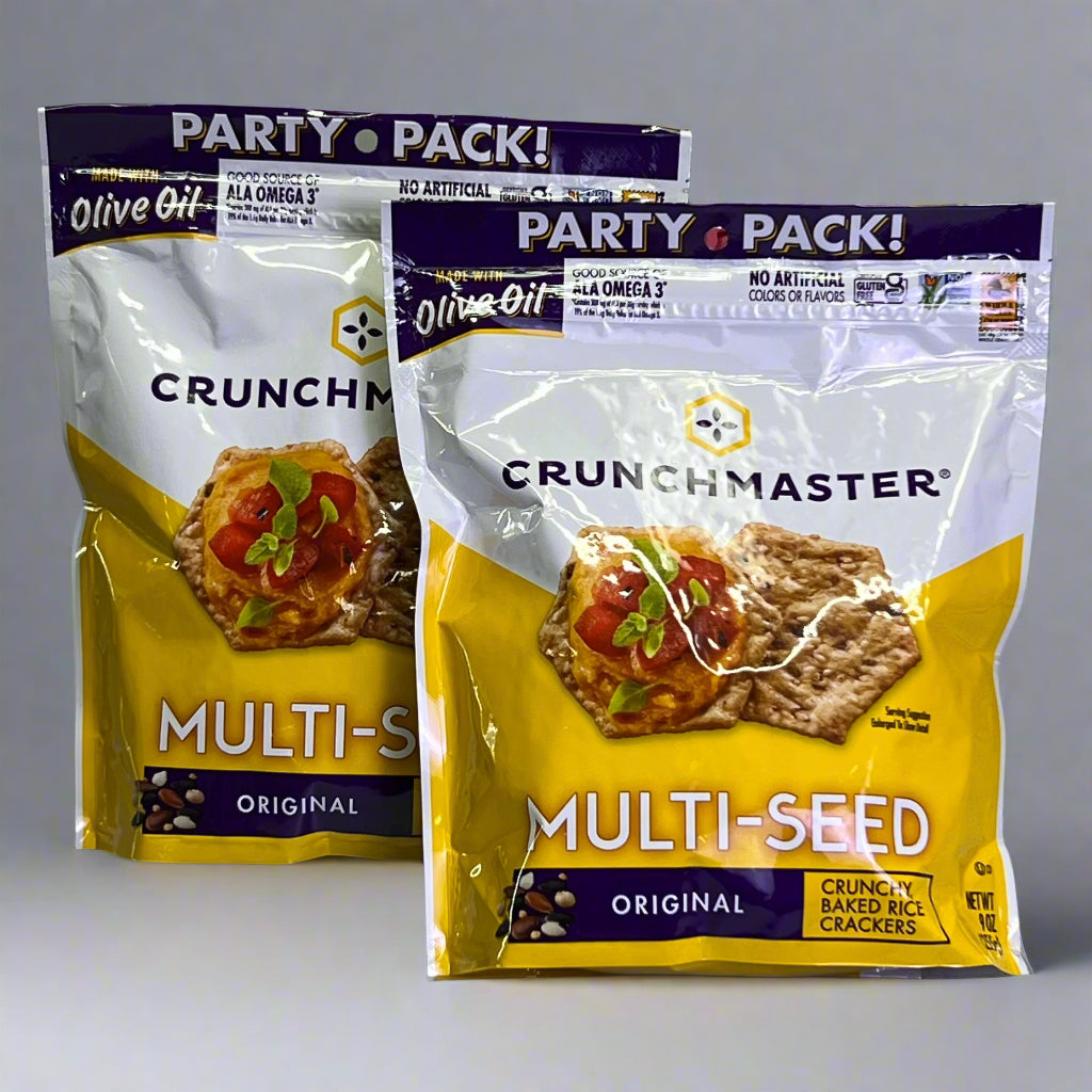 CRUNCHMASTER (2 PACK) Gluten-Free Multi-Seed Original Cracker Party Pack 9oz BB 05/26