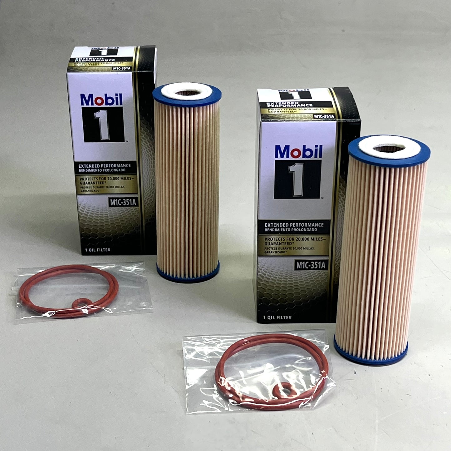 MOBIL ( 2 PACK) 1 Engine Oil Filter Extended Performance 20,000 Mile Protection M1C-351A