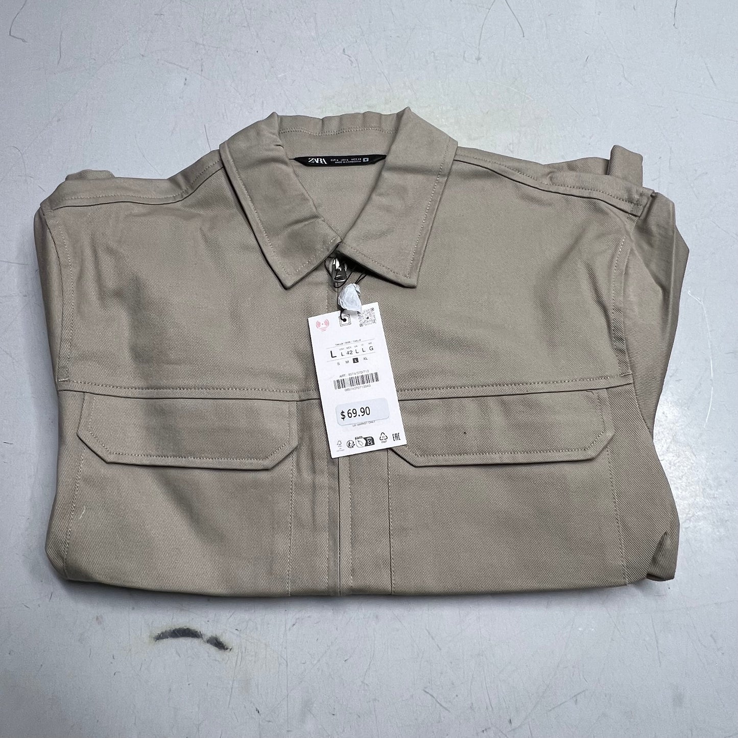 ZA@ ZARA (3 PACK) Canvas Quilted Jackets Women's Sz L Multicolor/ Tan