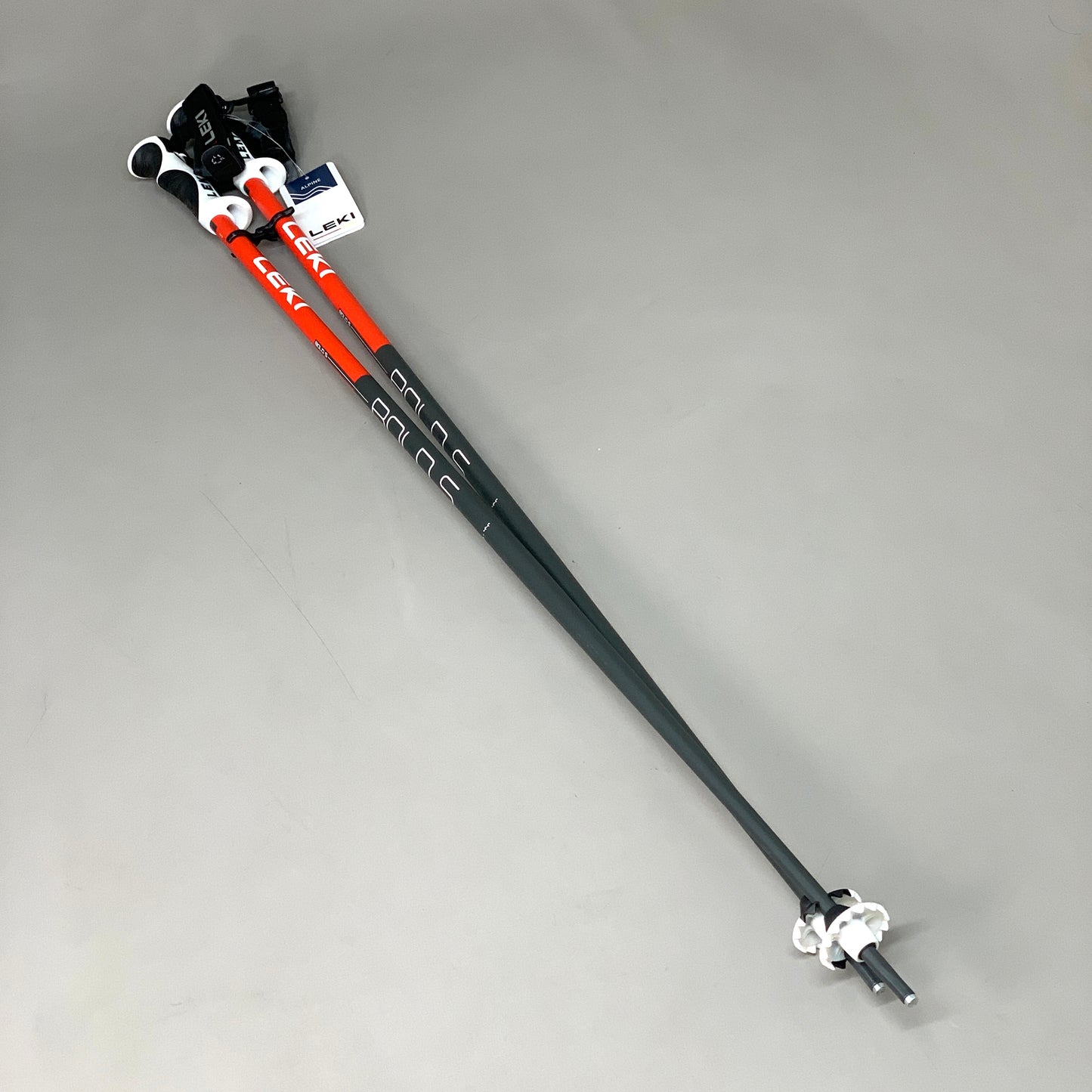 LEKI Ski Poles Bold S Aluminum Ice Tip 110cm / 44" Black & Red 65366431110