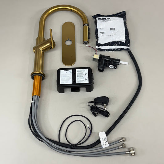 KOHLER Crue Touchless Pulldown Kitchen Faucet Vibrant Brushed Moderne Brass 22974-2MB