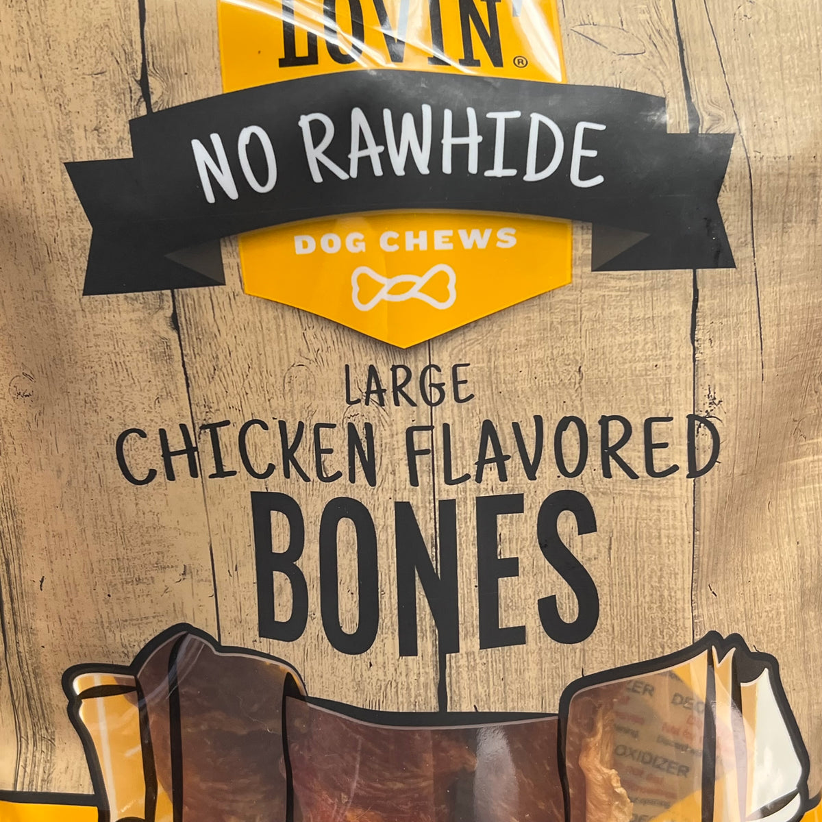 GOOD LOVIN (2 PACK) No Rawhide Dog Chews Chicken Flavored Bones 13.2oz BB 03/28