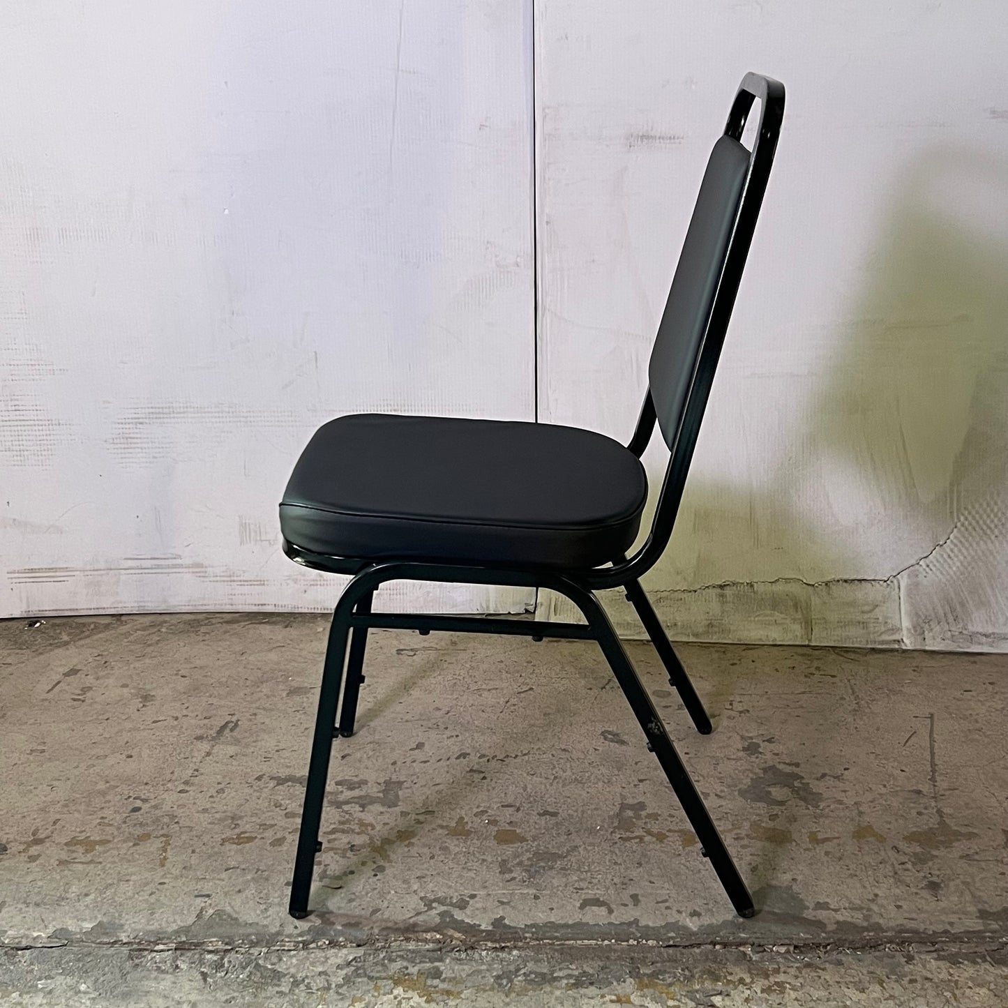 (2 PACK) Stackable Banquet Chair with Trapezoidal Backrest 16"W x 16"L x 35"H Black 164CHAIRBKBK