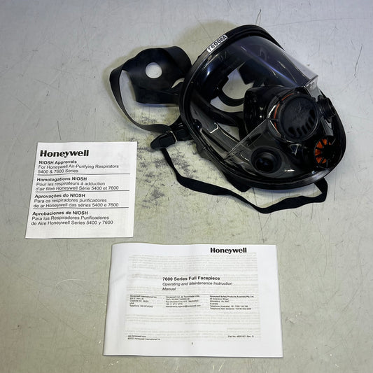 HONEYWELL Full Facepiece W/ 5 Strap Headband Dual Cartridge Sz M/L Black 760008A