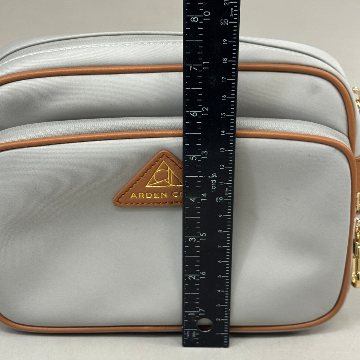 ARDEN COVE Crissy Full Crossbody Nylon Anti-theft Bag W/ Locking Straps Grey (New Without Tags)
