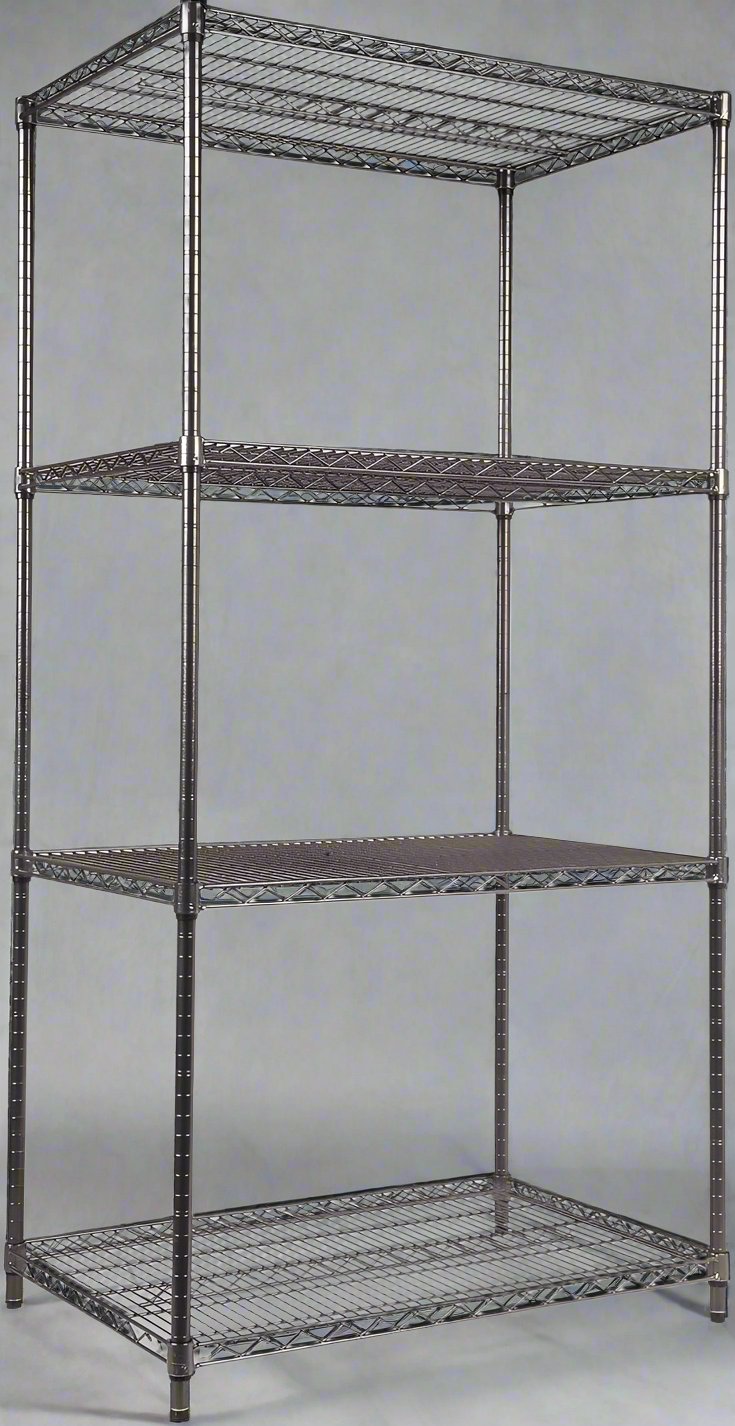 ALERA Wire Shelving Kit 4 Shelves 24" x 36" x 72" Black ALE-SW503624BA