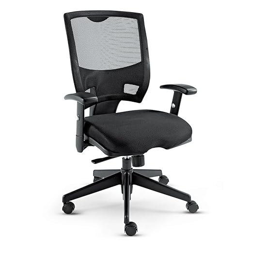 ALERA Epoch Series Multifunction Mesh Mid-Back EP42ME10B, Black (New Other, Distressed Box)