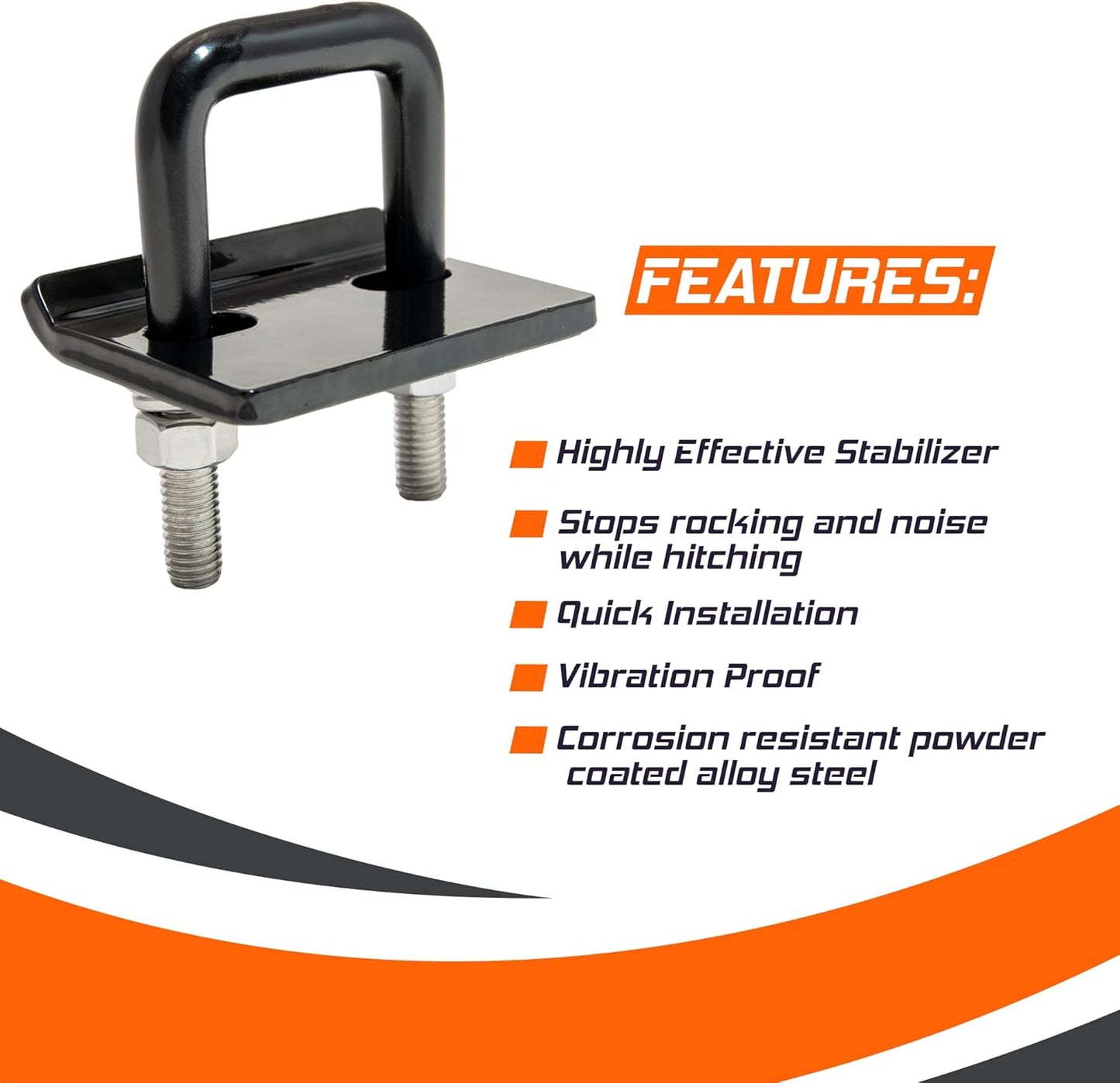 G2G4 Trailer Hitch Tightener Stainless Steel Anti-Rattle Clamp 1.25" to 2" Hitch