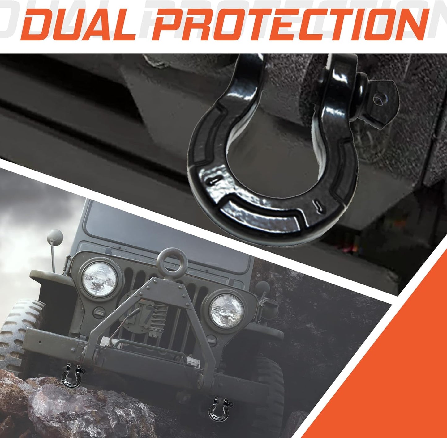 G2G4 (2 PACK) Heavy Duty Steel D-Ring Shackle ¾″ 57,000 lb Capacity ⅞″ Screw Pin